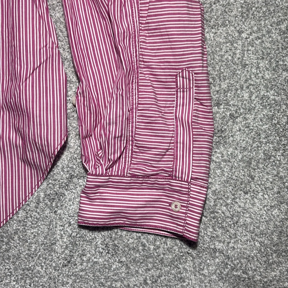 Free People Striped Button-Up Shirt small open back bow detail seasucker stripe - Picture 7 of 13